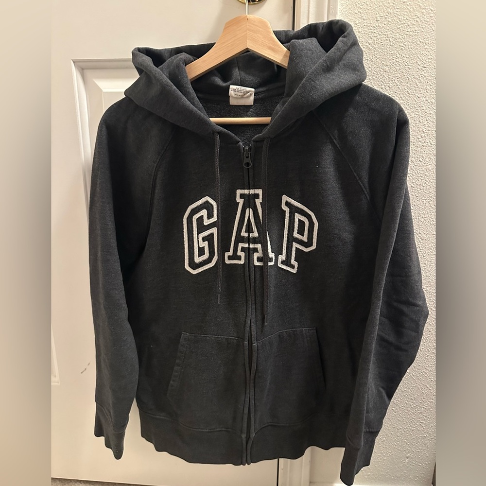 GAP logo hoodie on a zip